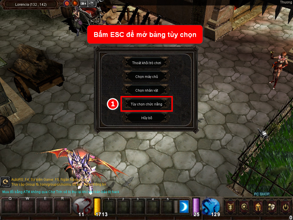 Chức năng chính của Game MU Thiên Vương